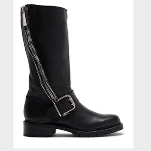 Frye Samantha Zip Tall Boots / Moto - Black